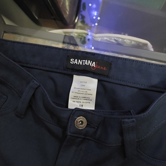 Santana Womens Navy Blue Pants Size 10 ( 30W ) - Picture 4 of 5